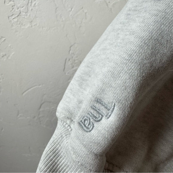 Aritzia TNA Cozy Fleece Mega Pullover Sweatshirt Sweater Heather Grey Light Knit - Picture 8 of 14